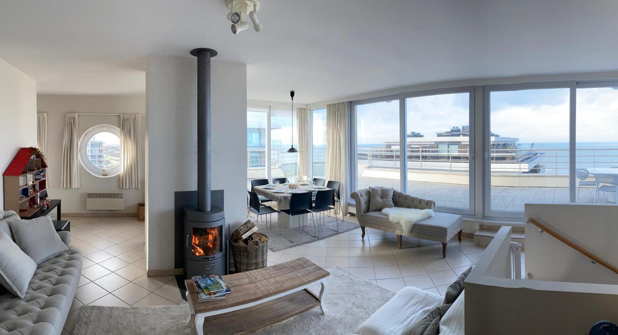 Appartement Duplex Penthouse Super Zeezicht à La Panne Extérieur photo